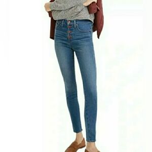 NWT Madewell 10" High-Rise Exposed Buttons Skinny Jeans size 30 / 10